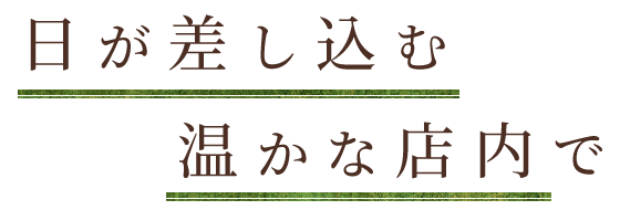 日が差し込む温かな店内で