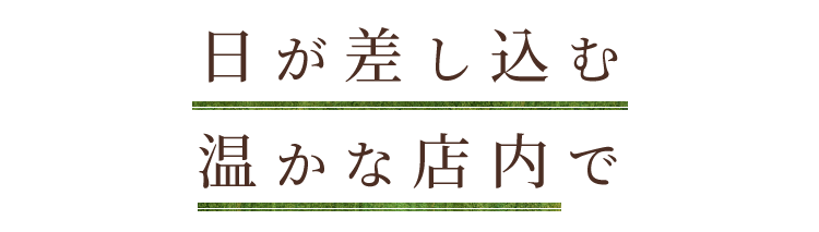 日が差し込む温かな店内で